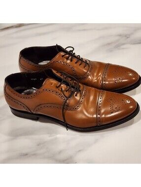 Antonio Maurizi Italy Brown Leather Wingtip Oxford Dress Shoes EU 43 US 10